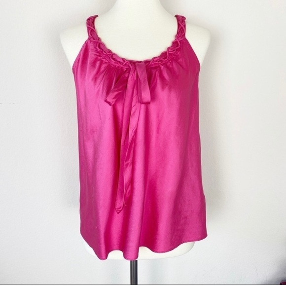 J Crew Breaded Top Vibrant Pink Size 8 - Picture 4 of 11